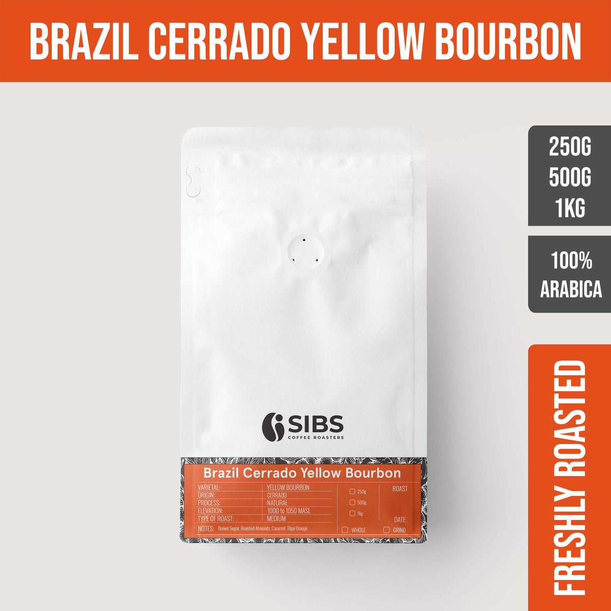 Brazil Cerrado Yellow Bourbon (100% Arabica) - Freshly Roasted Coffee