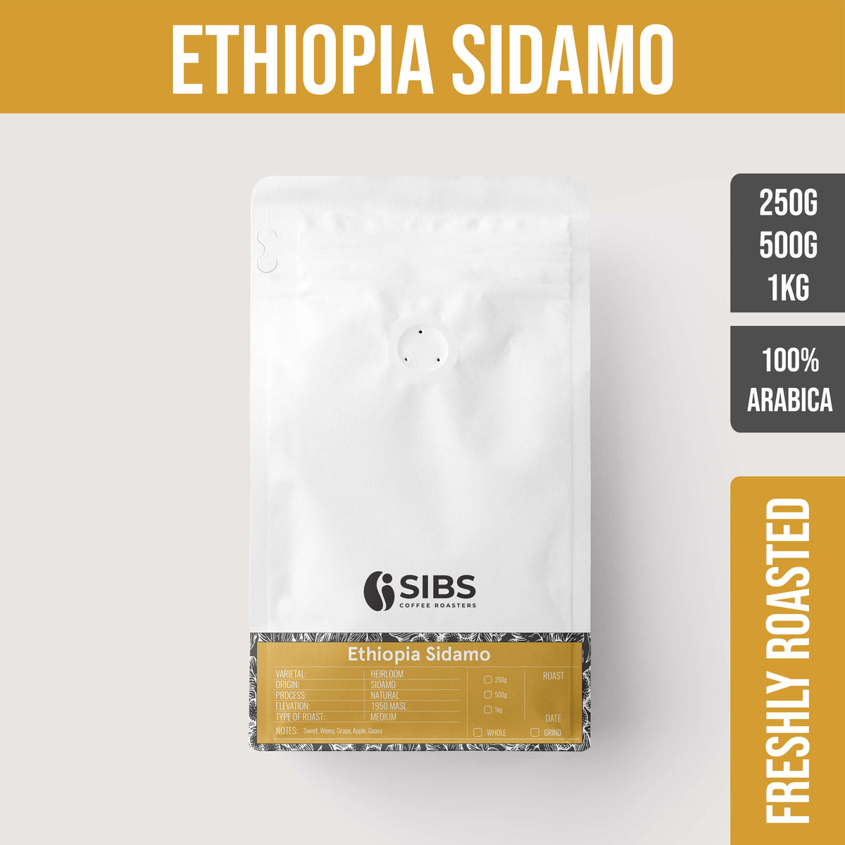 Ethiopia Sidamo (100% Arabica) - Freshly Roasted Coffee
