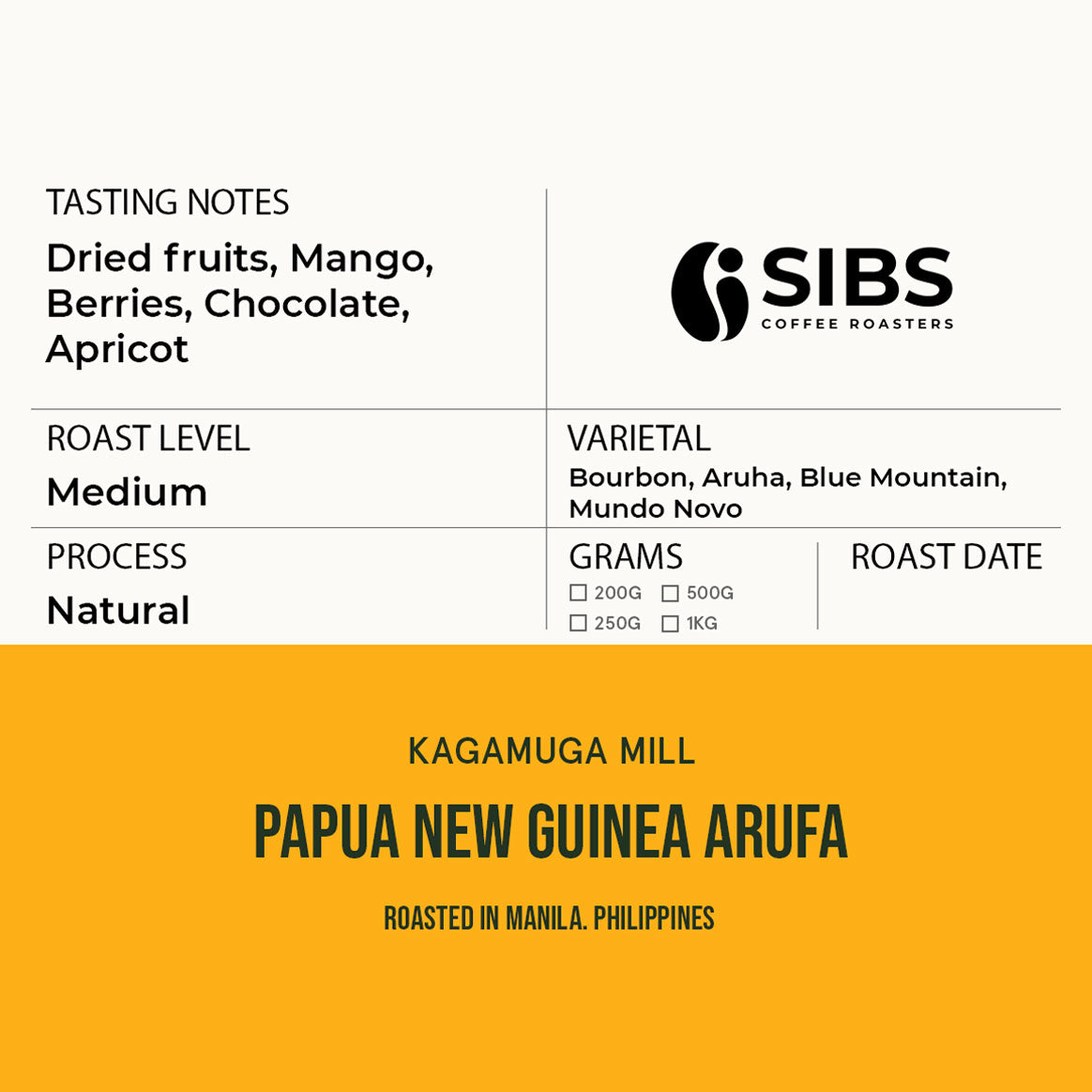 Papua New Guinea Arufa (100% Arabica) - Freshly Roasted Coffee
